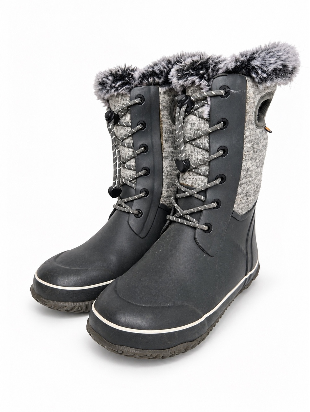 BOGS Arcata Knit Kids Youth Size 5 Waterproof Winter Snow Boots Gray